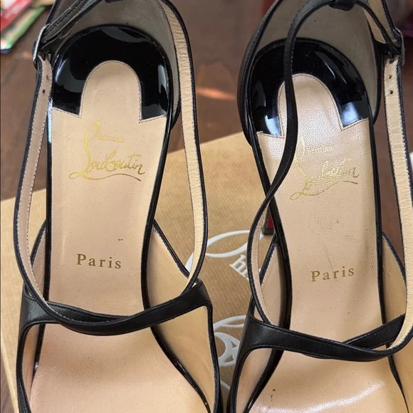 Christian Louboutin Crissos 100 Patent & Nappa Shiny Leather Pump Size 41.5 - Picture 7 of 14